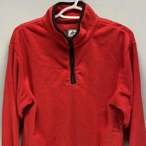 Athletech Red Athletic 1/4 Zip Fleece Sweatshirt Size Small Men's Long Sleeve